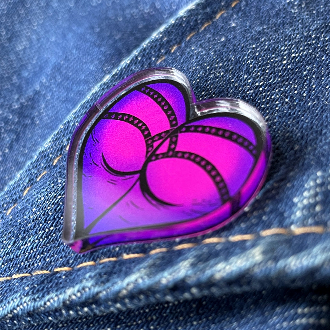 Kinky Heartbutt Acrylic Pin